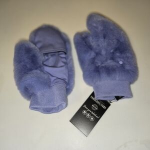 Fabulous Furs Lavender Faux Fur Mittens